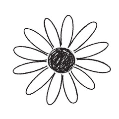 Abstract chamomile line shape illustration