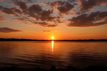 Obraz premium Sunset over the lake