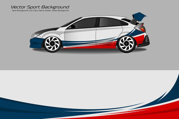 Abstract background for racing Sport Car Wrap design and vehicle livery in red color combinations EPS 10