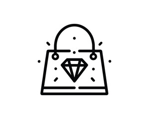 Elegant Shopping Bag with Diamond Logo Vector Design