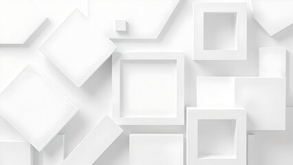 White abstract background with geometric shapes