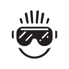 Minimalist project helmet logo with white background