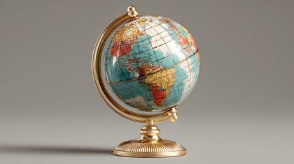 Fototapeta premium Ornate, vintage-style globe on a decorative stand.