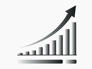Green Growing Trend Chart Icon for Business Success. Witness exponential growth with this vibrant green chart showing upward success and positive trend. 