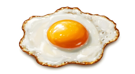 fried egg isolated on white background