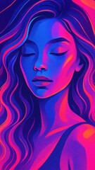 Vibrant abstract portrait illustration