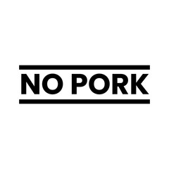 No pork sign with pig symbol for caution food label