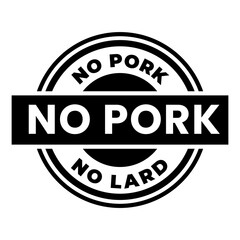 No pork sign with pig symbol for caution food label