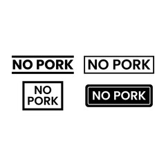 Fototapeta premium Set of icons for no pork and no lard label application