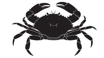 Black Crab Illustration, Marine Animal Silhouette