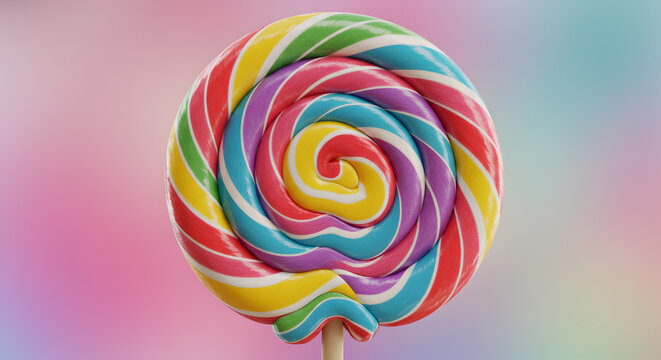 colorful lollipop isolated on white background