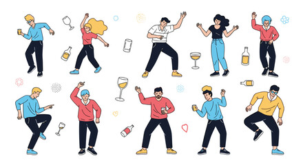 Obraz premium A Collection of Diverse People Enthusiastically Dancing and Celebrating Together at a Party Event