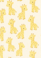 Fototapeta premium Cute giraffe pattern illustration