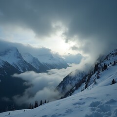 Obraz premium A breathtaking landscape photograph capturing the moments before a storm.