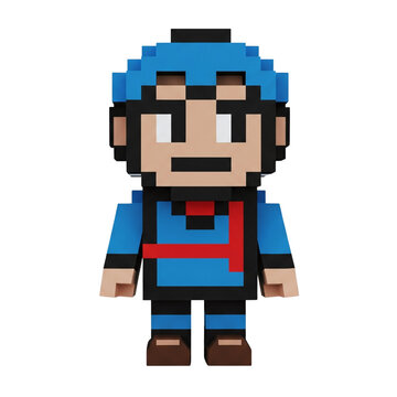 Fototapeta Retro 8-bit pixel art video game character 