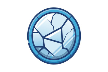 Cracked Mirror Icon Irregular Broken Glass Shape  