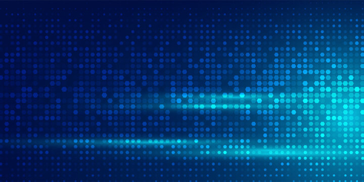 Futuristic pattern of blue hexagons for Business or Science background. Abstract FinTech honeycomb mosaic. Medical research presentation. Vector Illustration backdrop. EPS 10 - Powered by Adobe