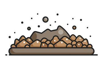 rustic gravel bed scattered small stones