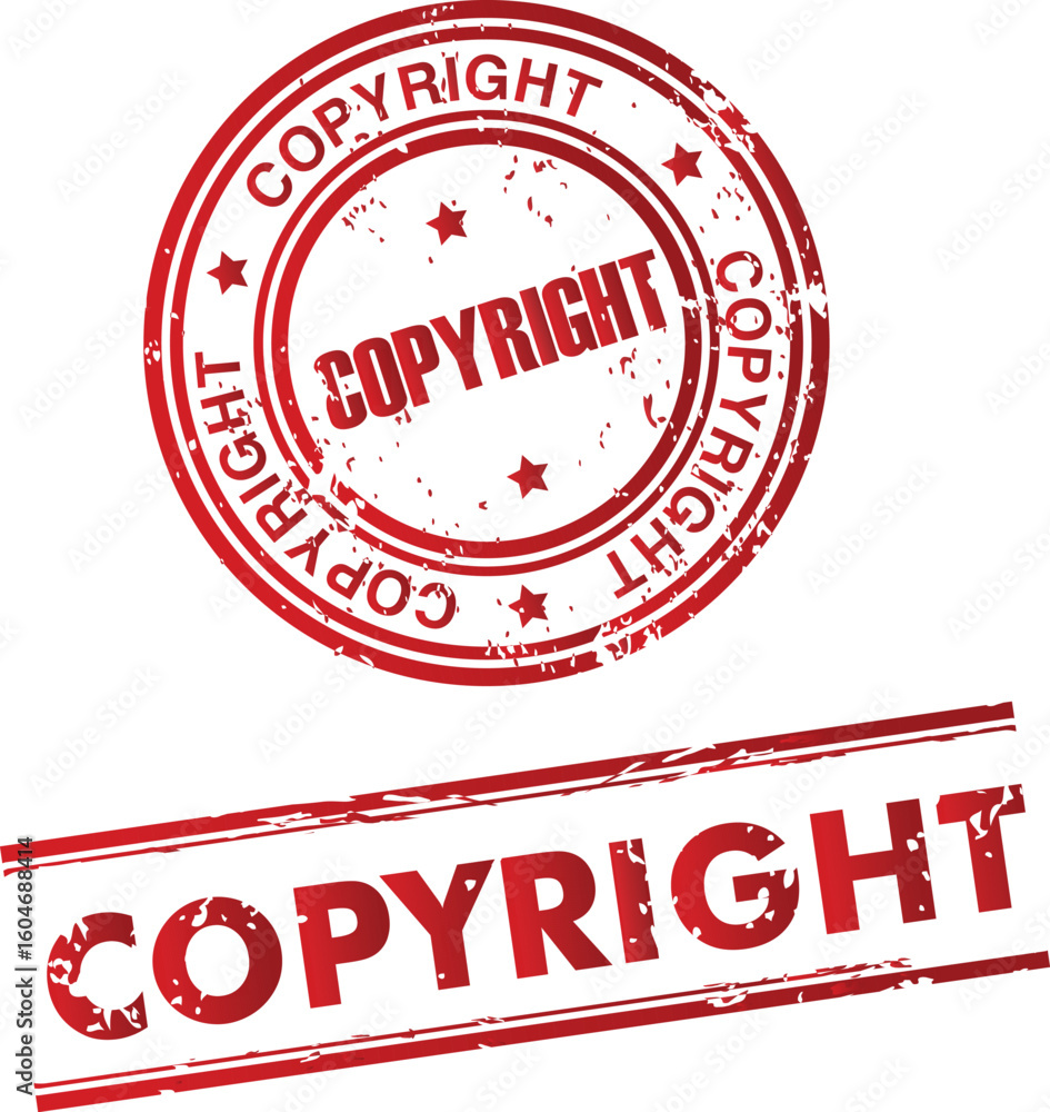 Poster copyright seal and level texture and gradient typography vector design