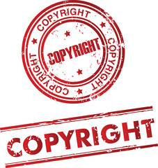 Copyright Seal and Level texture and gradient Typography Vector design