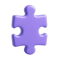 Obraz premium Isolated purple puzzle piece on black backdrop transparent background
