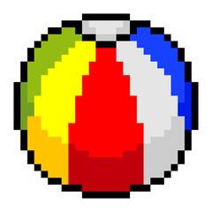 Beach ball in pixel art style
