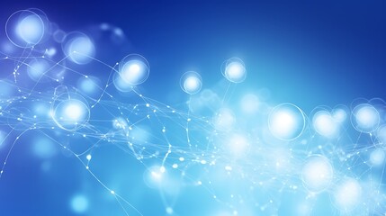 A magical web of interconnected clear bubbles, light refracting in subtle rainbow gradients, softly lit background in deep navy and soft blue, subtle fog effect.