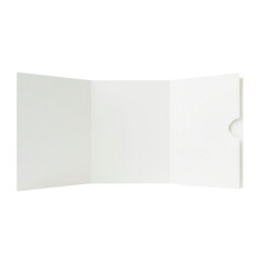 Blank white trifold brochure with a pocket
