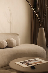 modern living room with sofa and pillows