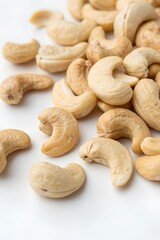 cashew nuts on white background
