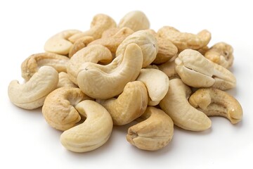 cashew nuts on white background