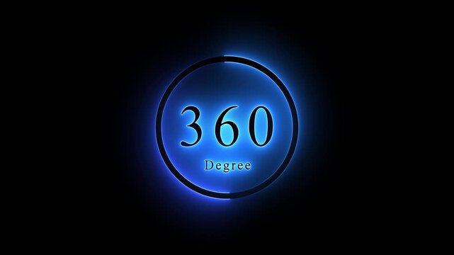 Neon 360 Degree blue color view saber animation with black background.