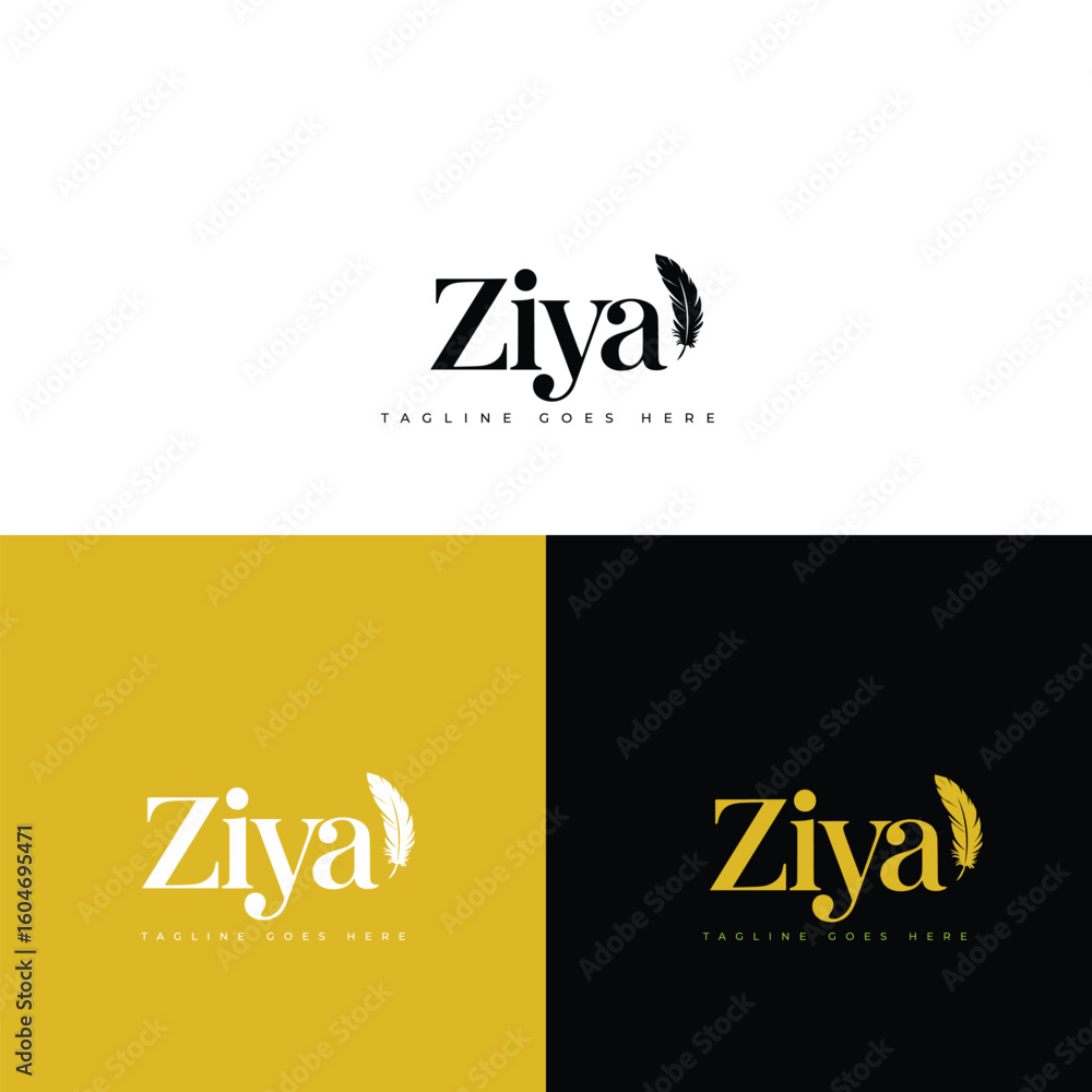 Fototapete ziya logo design with elegant typography and abstract element a modern and elegant logo featuring th