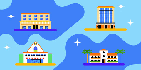 Fototapeta premium vector illustration of a building