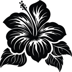 Elegant Hibiscus Flower Silhouette Vector Design