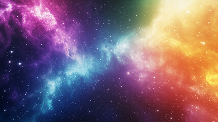 Fototapeta premium Space Milky Way concept background. Universe galaxy horizontal poster. Amazing cosmic wallpaper. Raster bitmap digital illustration. AI artwork. 