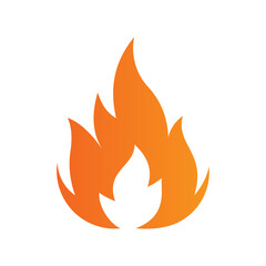 Minimalist Fire Icon Design in Gradient Colors