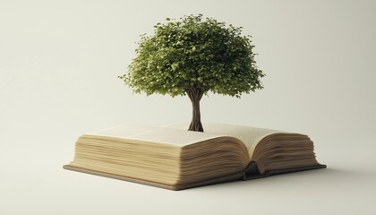 The Enchanted Glowing Tree Sprouting From The Ancient Book: A Magical Illuminate. A Mesmerizing Sight That Captivates And Enchants.