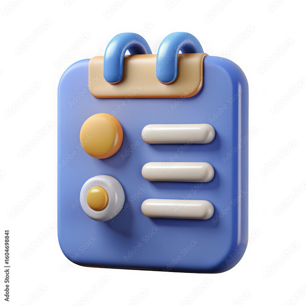 Fototapete 3d rendered clipboard with checklist items and circles isolated on transparent background