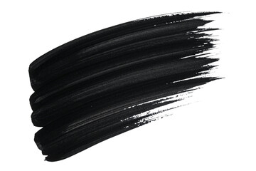 Diagonal Brushed Ink Line in Deep Charcoal with Feathery Fade, Transparent Background