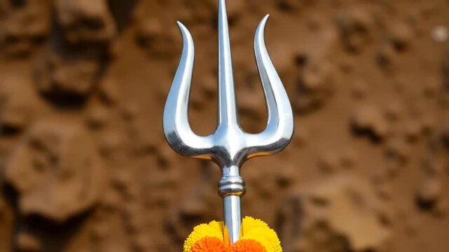 Trident in the way of climbing Girnar mountain in Junagadh, GUjarat, INdia