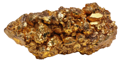 A cluster of gold nuggets