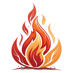 Orange and yellow fiery vector flame set with hot burning elements, perfect for fire illustrations, symbols, or danger icons