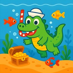 Obraz premium alligator diving moment