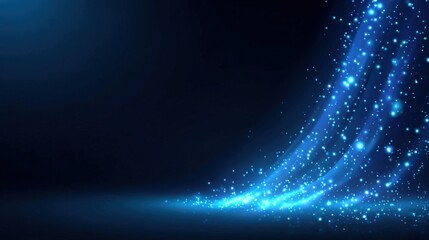 Fototapeta premium Abstract Blue Light Particles Flowing