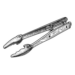 Classic meat tongs for grilling and BBQ cooking tools  