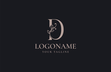 letter D luxury monogram logo design vector