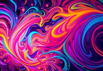 Vibrant, swirling colors in festive abstract design,  pattern,  painted