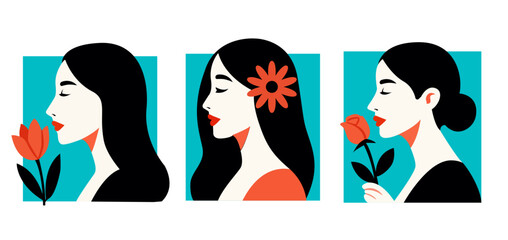 Elegant Women with Flowers 3