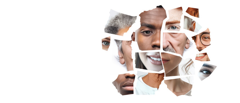 diverse people portrait, different age gender various nationality race culture ethnicity group. background banner poster template with copy space. concept of diversity equality solidarity inclusion 